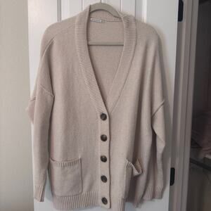 Vici Beige Button-Up Cardigan